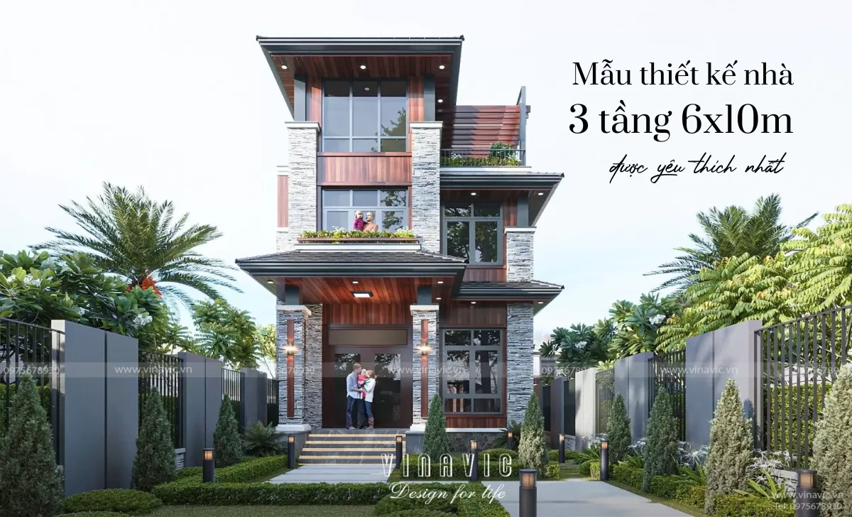 Top 17 mẫu thiết kế nhà 6x10m 3 tầng đẹp được yêu thích nhất