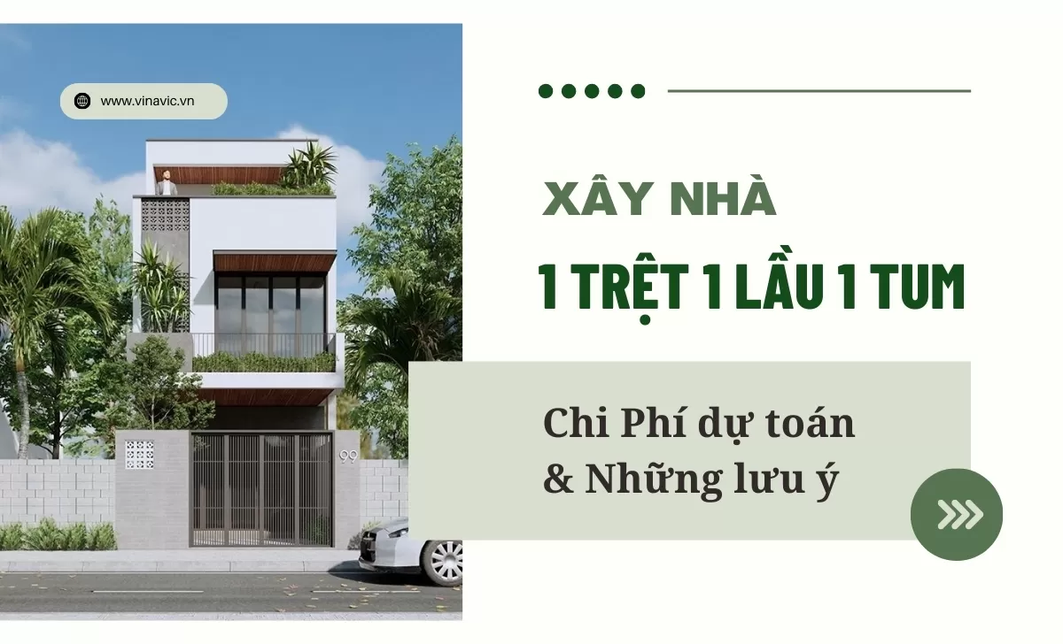 Mẫu Nhà 1 Trệt 1 Lầu 1 Tum