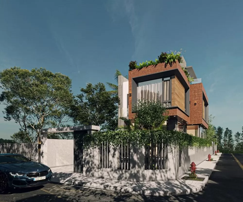 Mẫu nhà 1 trệt 1 lầu 2 mặt tiền