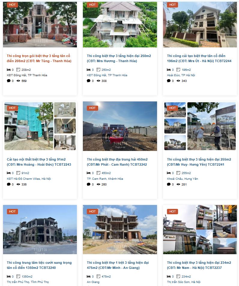 Dịch vụ xây nhà trọn gói tại các tỉnh Miền Bắc 