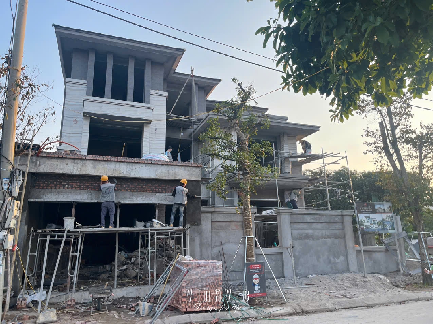 Thi công biệt thự 3 tầng hiện đại 255m2 (CĐT:Mr Huy- Hưng Yên) TCBT2241