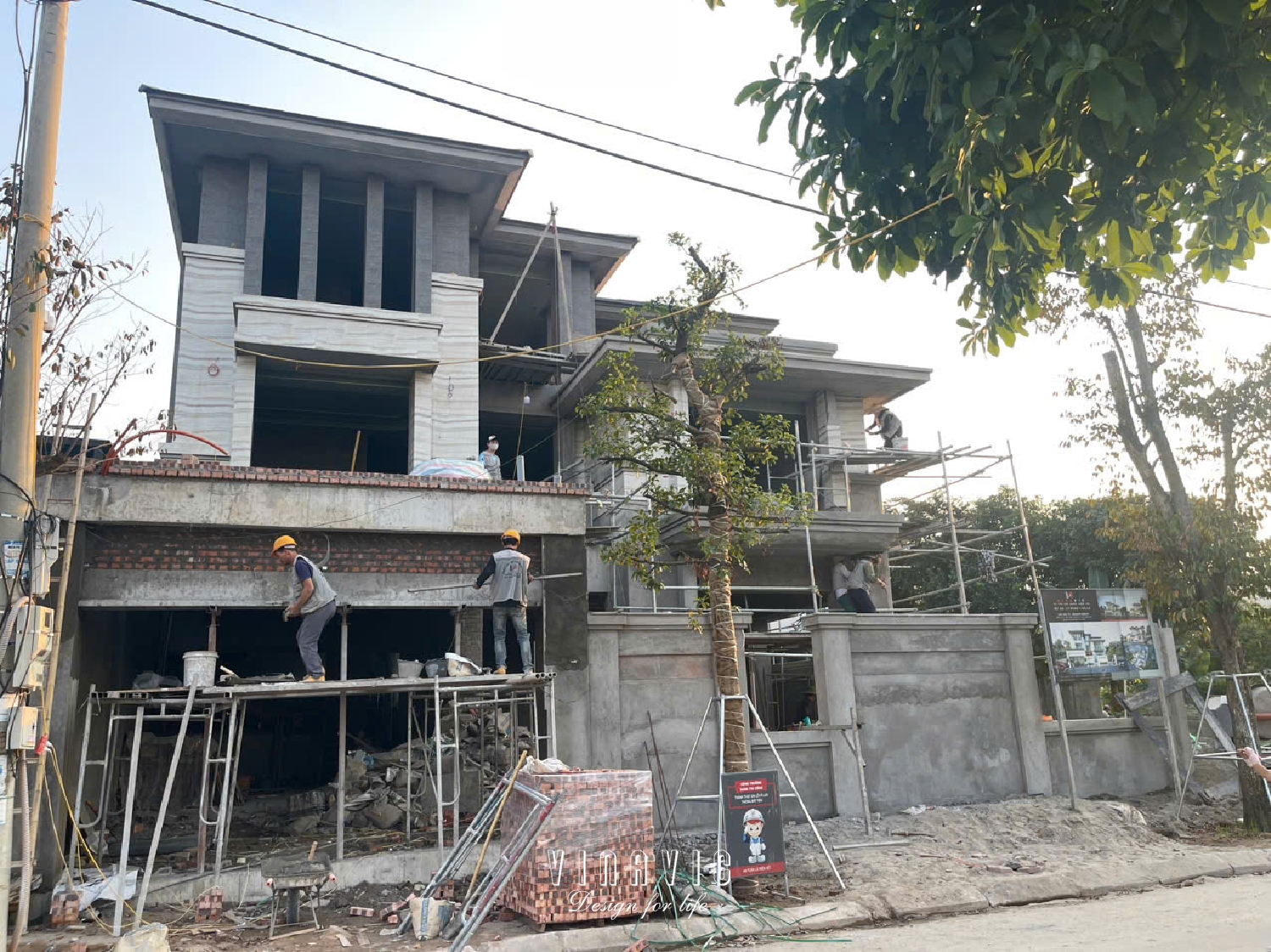 Thi công biệt thự 3 tầng hiện đại 255m2 (CĐT:Mr Huy- Hưng Yên) TCBT2241