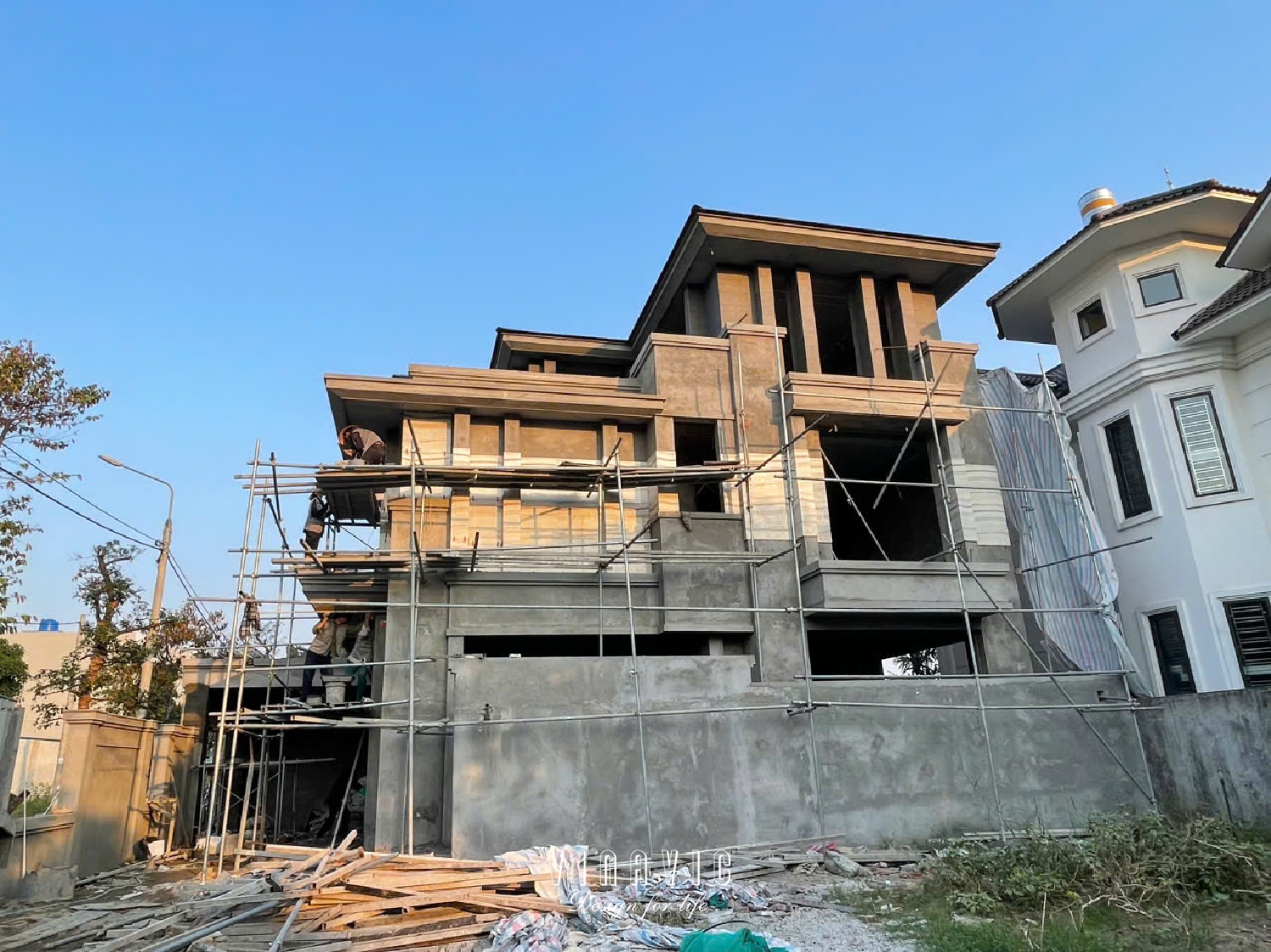 Thi công biệt thự 3 tầng hiện đại 255m2 (CĐT:Mr Huy- Hưng Yên) TCBT2241