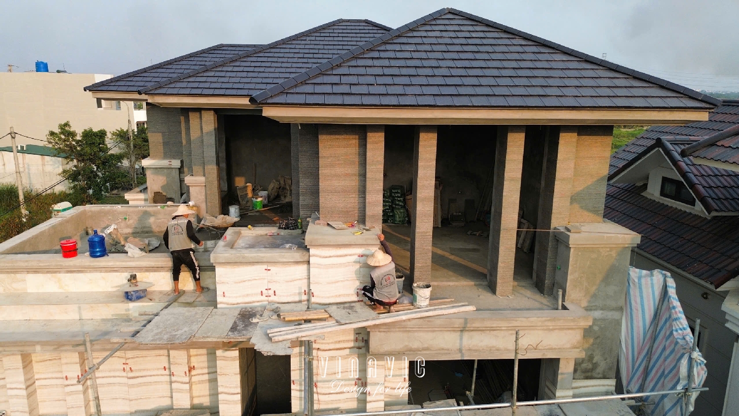 Thi công biệt thự 3 tầng hiện đại 255m2 (CĐT:Mr Huy- Hưng Yên) TCBT2241