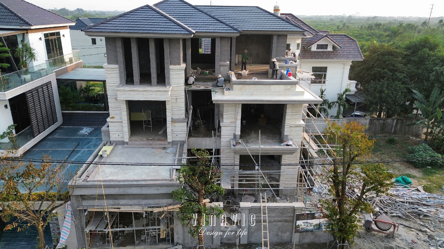 Thi công biệt thự 3 tầng hiện đại 255m2 (CĐT:Mr Huy- Hưng Yên) TCBT2241