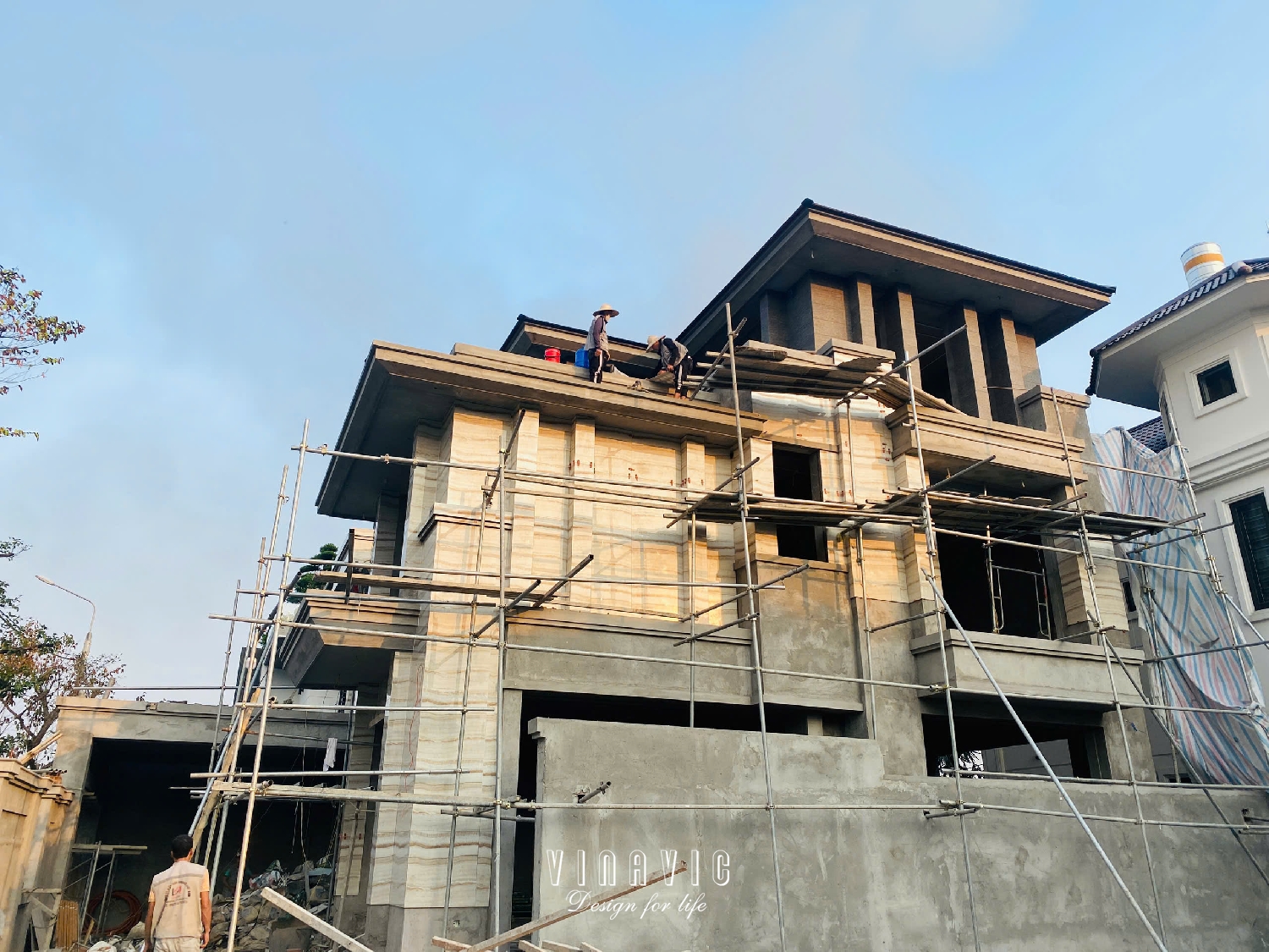 Thi công biệt thự 3 tầng hiện đại 255m2 (CĐT:Mr Huy- Hưng Yên) TCBT2241