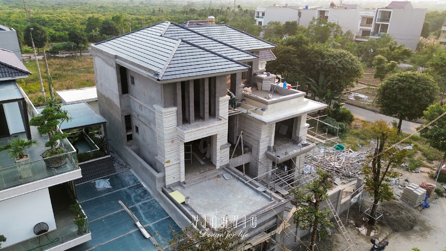 Thi công biệt thự 3 tầng hiện đại 255m2 (CĐT:Mr Huy- Hưng Yên) TCBT2241