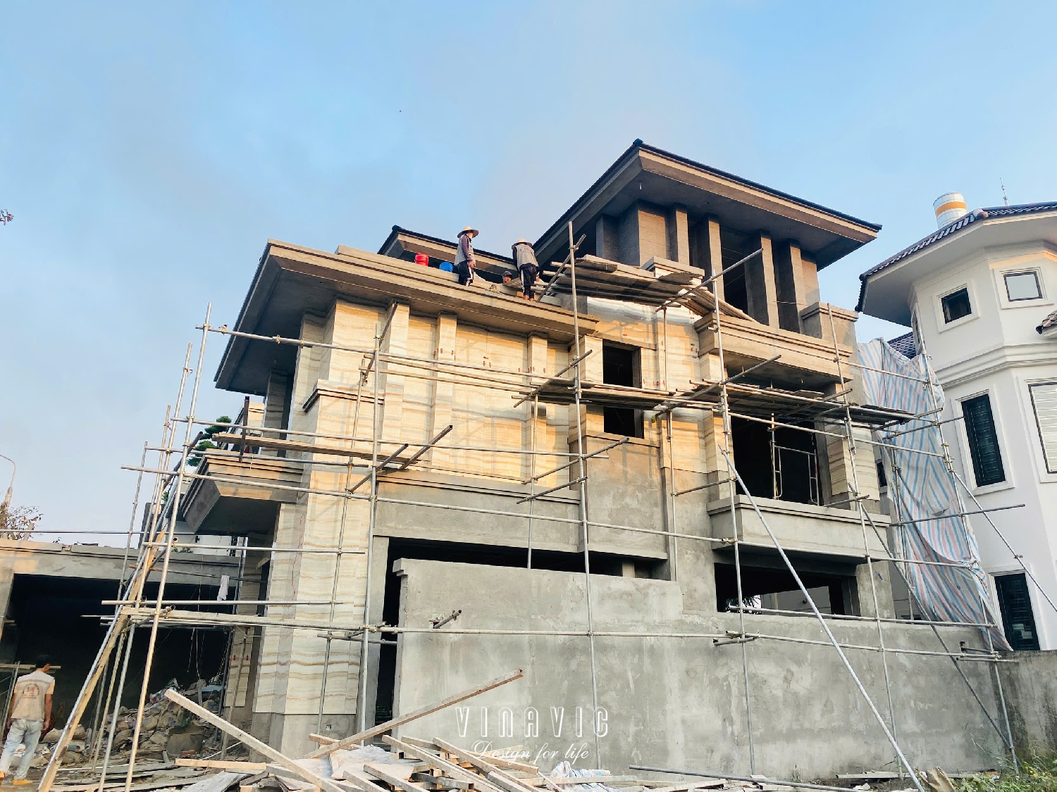 Thi công biệt thự 3 tầng hiện đại 255m2 (CĐT:Mr Huy- Hưng Yên) TCBT2241