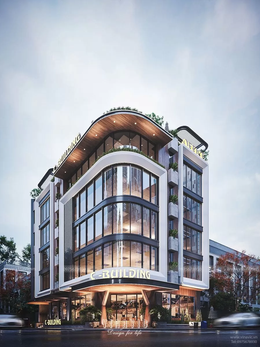 Bố trí công năng của mẫu nhà văn phòng 5 tầng