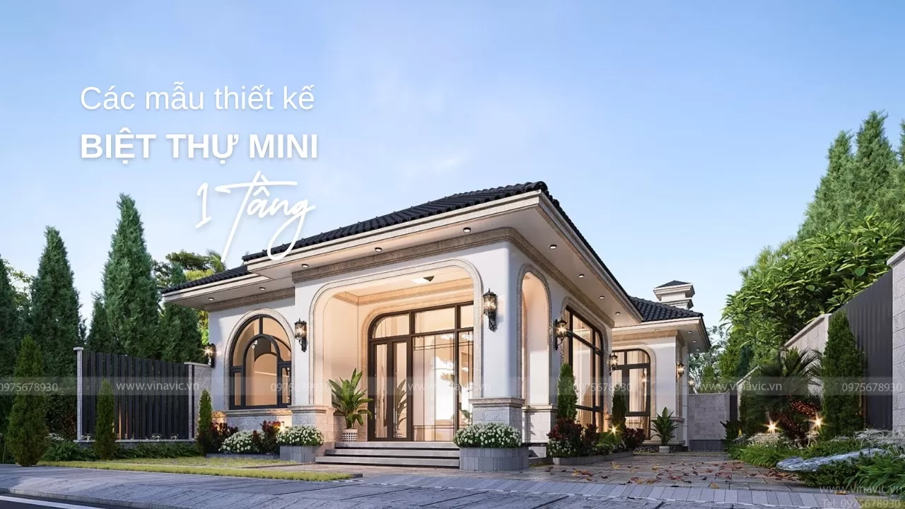 Mẫu biệt thự mini 100m2 1 tầng