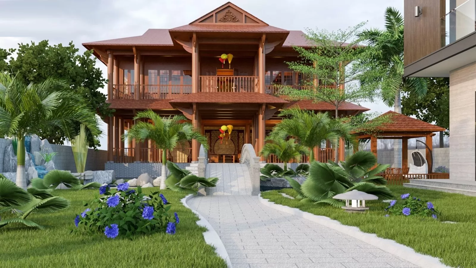 Tìm hiểu kiến trúc nhà sàn gỗ 2 tầng là gì?