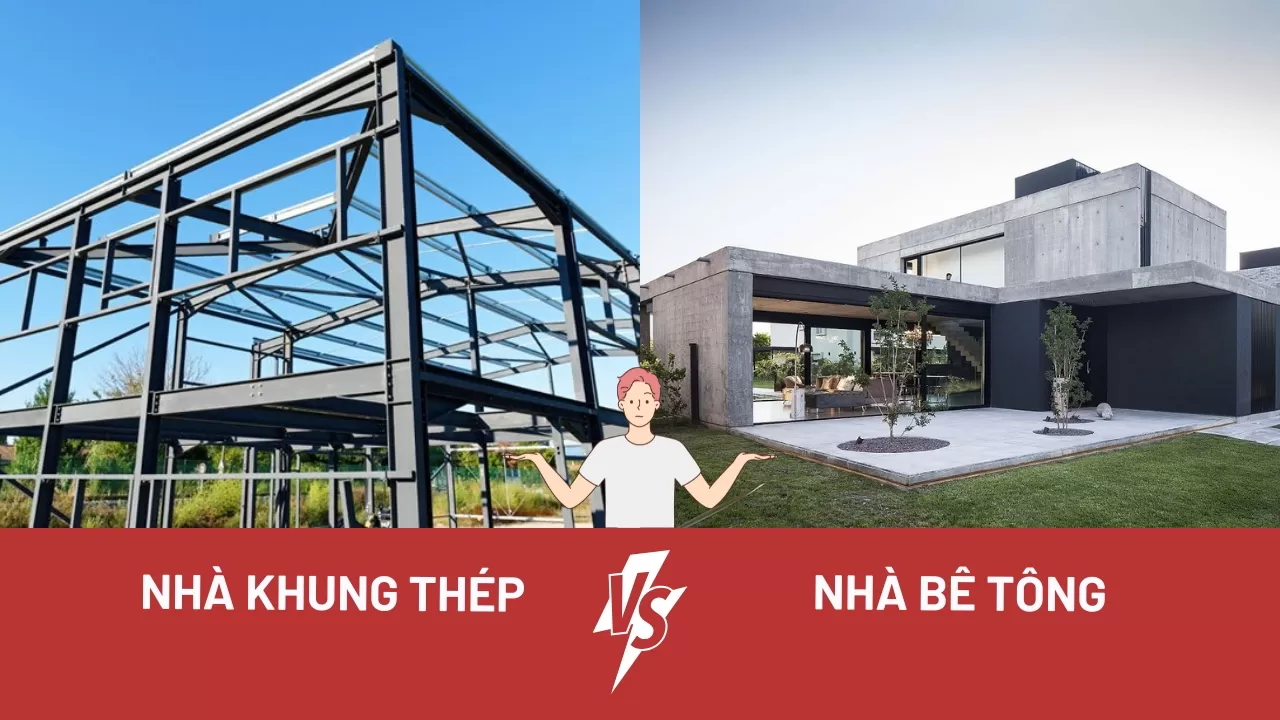 So sánh giá nhà khung thép và nhà bê tông