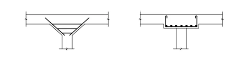 Bản vẽ bố trí cốt thép trong mũ cột và trong bản đầu cột