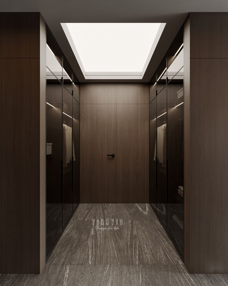 PHỐI CẢNH NỘI THẤT NGỦ MASTER TẦNG 1 BIỆT THỰ HIỆN ĐẠI 2 TẦNG NT2332