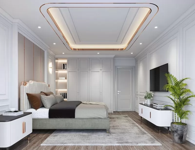 Hoa văn và chi tiết trang trí trong phong cách tân cổ điển nhà phố thường cầu kỳ hơn hiện đại