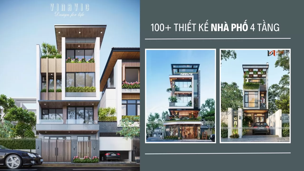 Hơn 100+ thiết kế nhà phố 4 tầng đẹp hiện đại mới nhất 2025