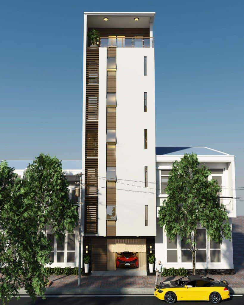 nhà 6 tầng có thang máy