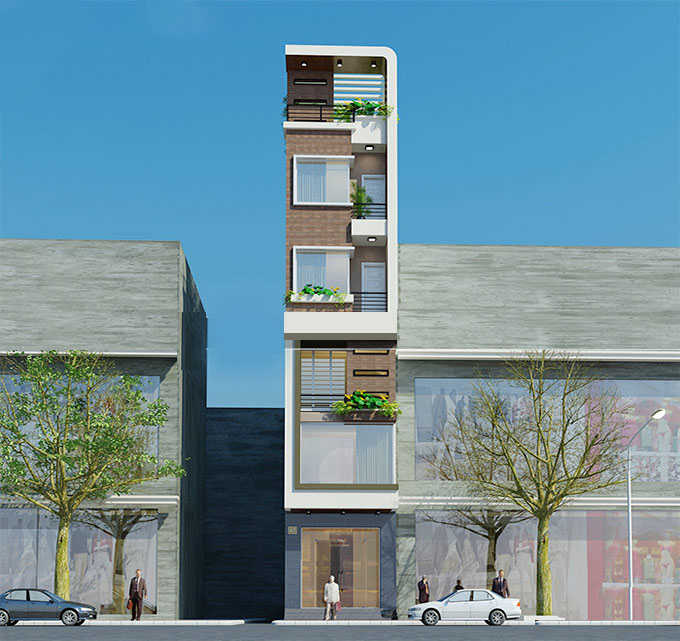 nhà 6 tầng có thang máy