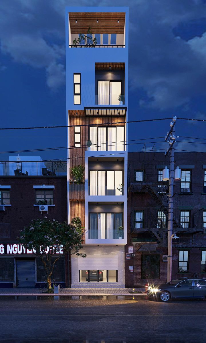 nhà 6 tầng có thang máy