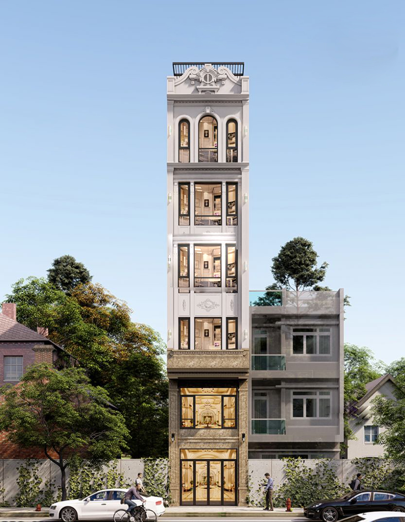 nhà 6 tầng có thang máy