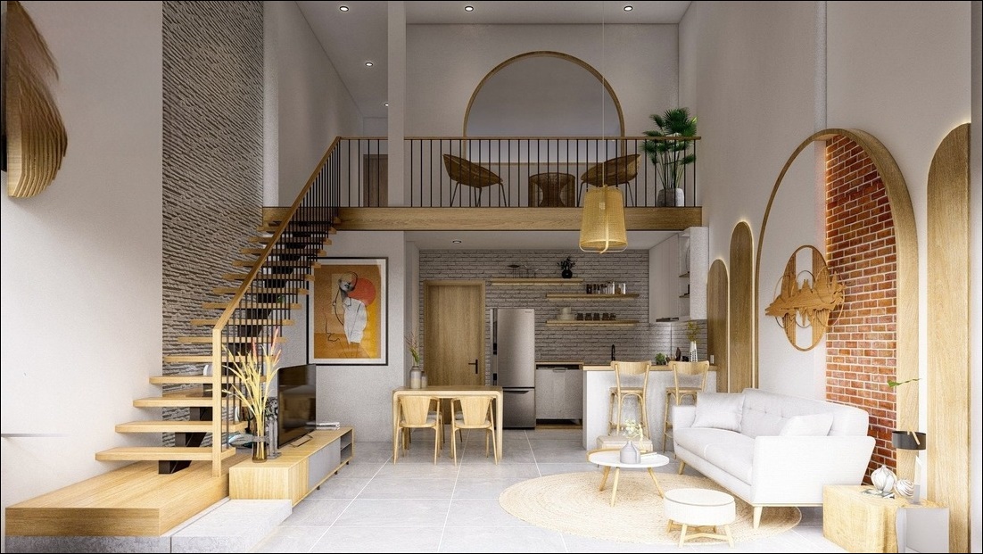 Mẫu nhà quy mô nhỏ 80m² + gác lửng 20m²