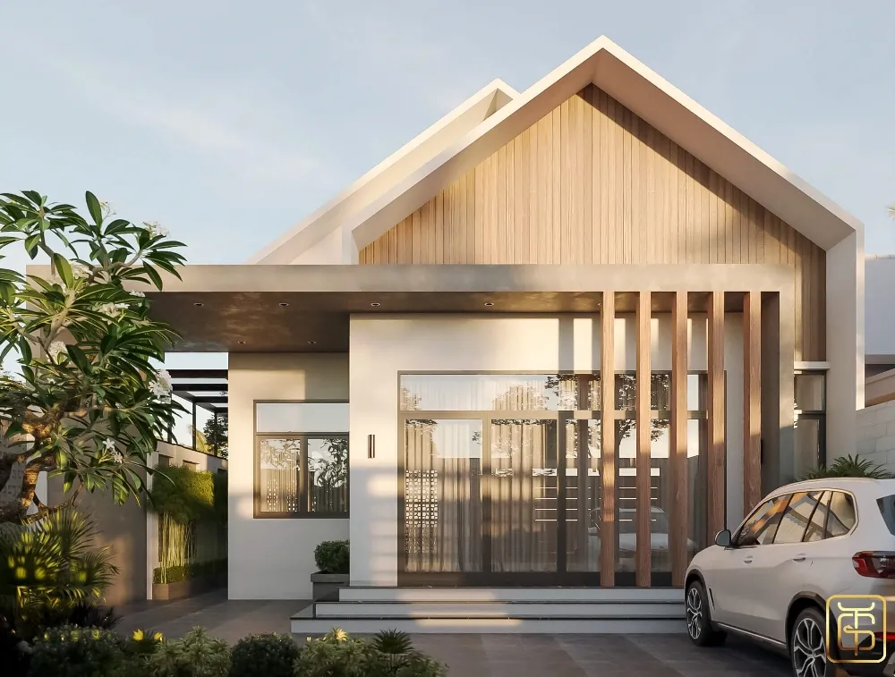 Mẫu nhà cấp 4 5x20 3 phòng ngủ hiện đại