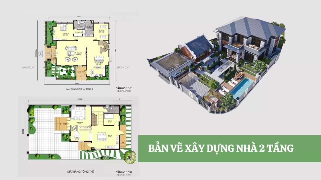 Chia sẻ TOP 10 bản vẽ xây dựng nhà 2 tầng đẹp full công năng