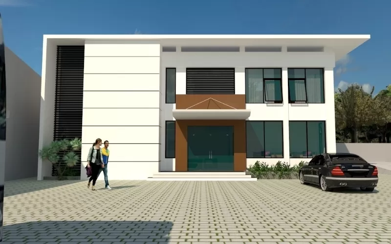 Mẫu nhà văn phòng 2 tầng mini nhỏ gọn