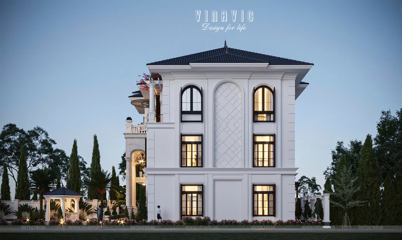 Biệt thự Tân Cổ Điển 3 tầng 1 hầm 5 phòng ngủ 13m x 18m (234m2/1 sàn) BT2377