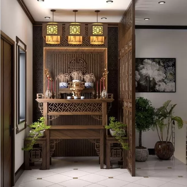 Sử dụng cây xanh để tăng thêm sinh khí cho phòng thờ