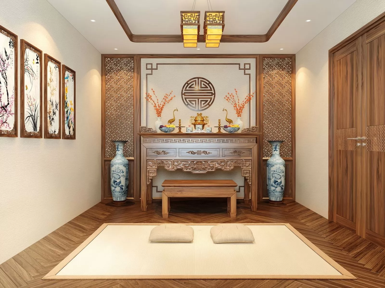 Kích thước phòng thờ và kích thước bàn thờ