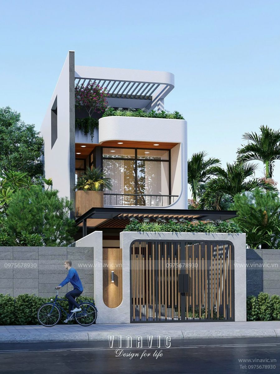 Bố trí mặt bằng công năng mẫu nhà phố hiện đại 3 tầng 1 trệt gara NP2351