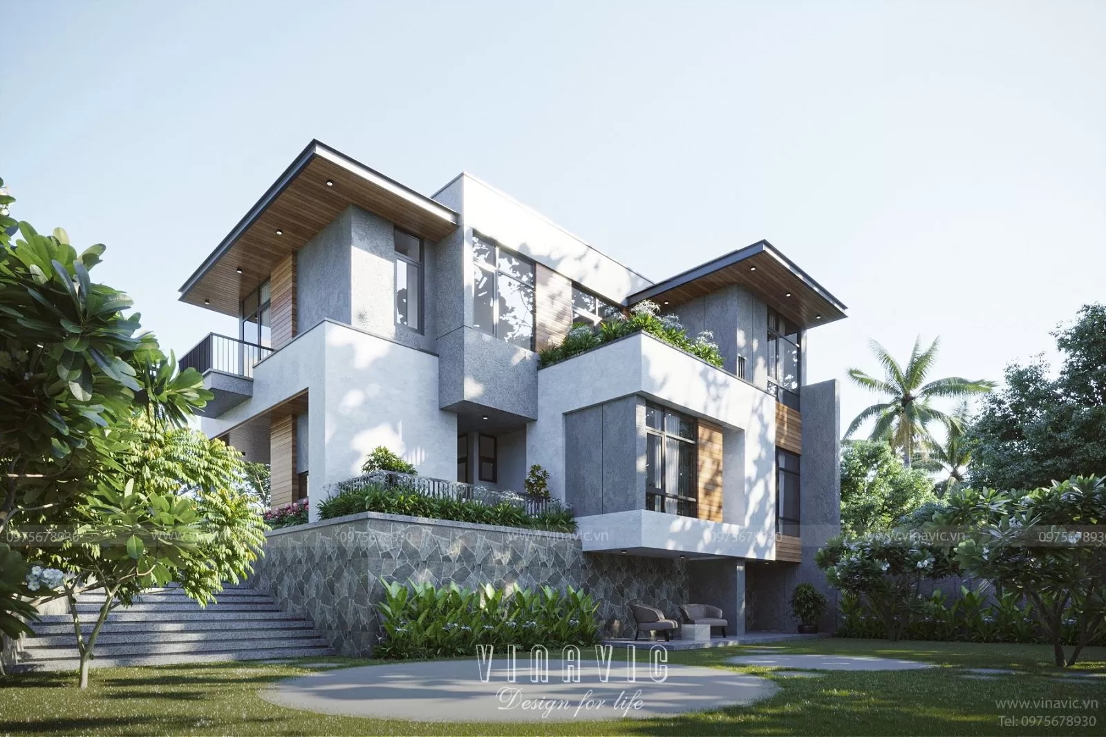 Mẫu biệt thự nghỉ dưỡng ở quê có khuôn viên sân vườn thoáng đãng.