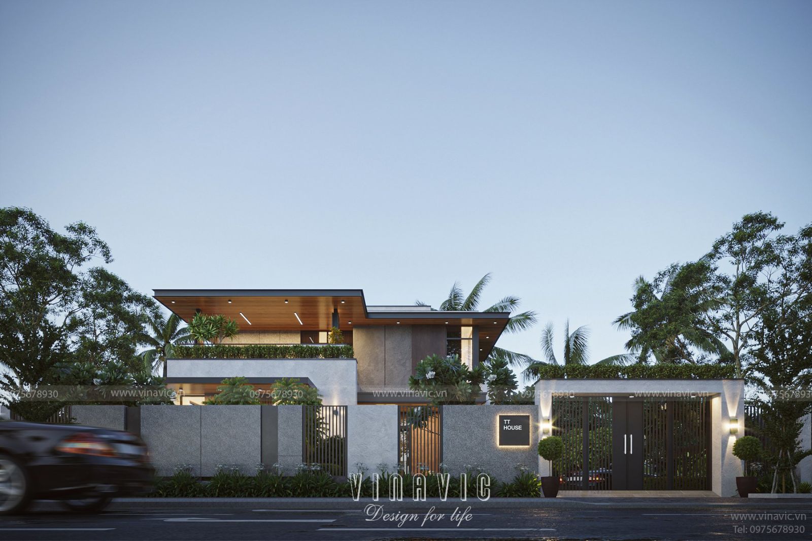 Thiết kế biệt thự nhà vườn 2 tầng 4 phòng ngủ