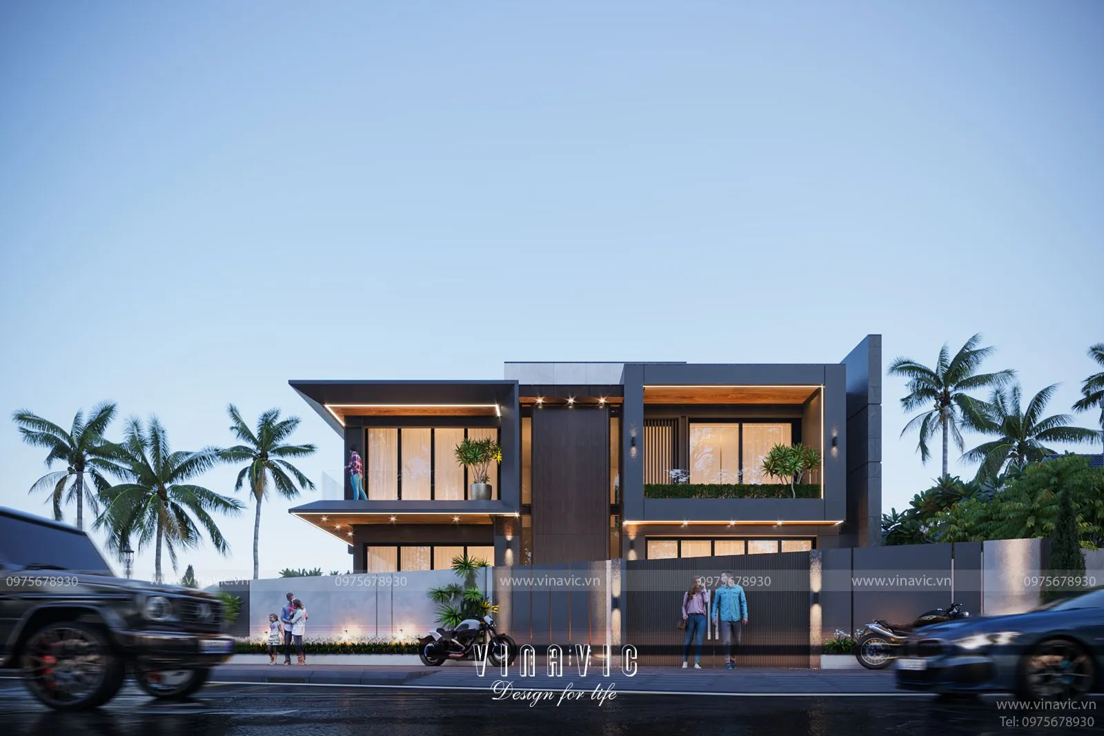 Biệt thự mini phong cách hiện đại