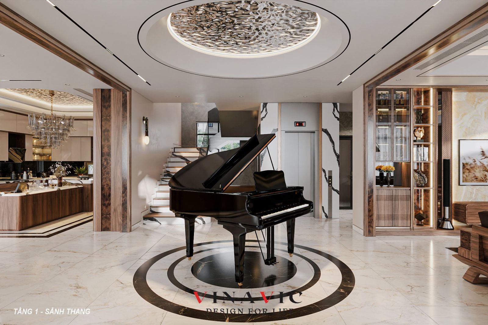 Thiết kế nội thất biệt thự 3 tầng 17 x 13m (CĐT: Mr Thành - Quảng Ninh) NT2329