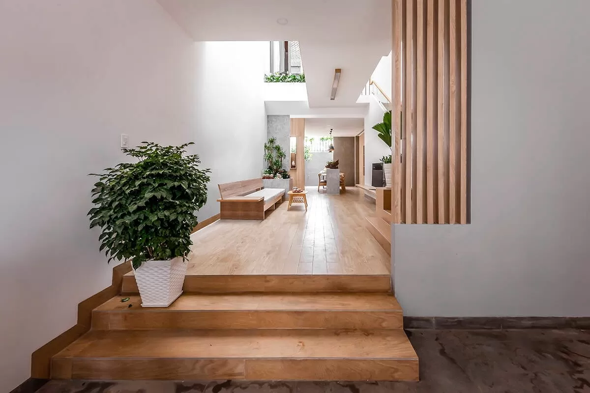 Thiết kế giếng trời đẹp bố trí cuối nhà