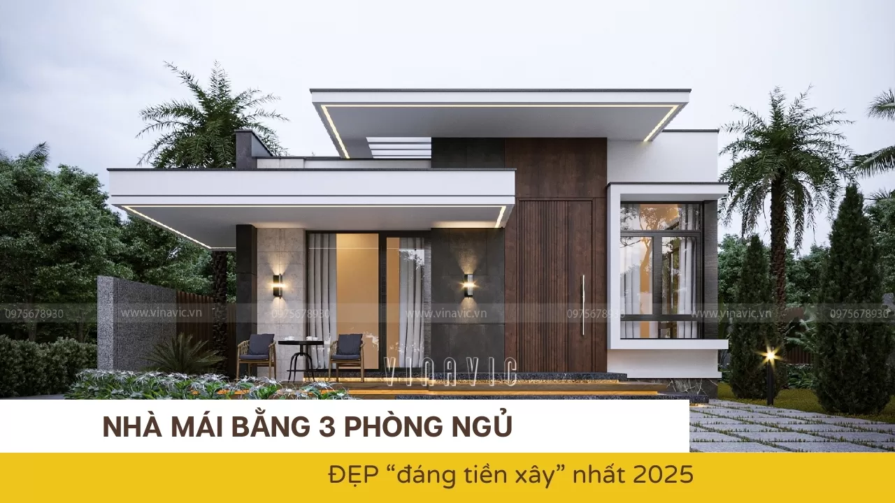 37 mẫu nhà mái bằng 3 phòng ngủ đẹp đáng tiền xây nhất 