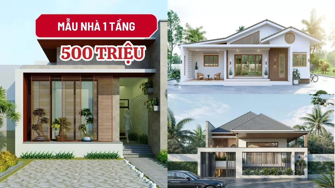 Tổng hợp các mẫu nhà 500 triệu 1 tầng ở nông thôn đẹp siêu tiết kiệm 