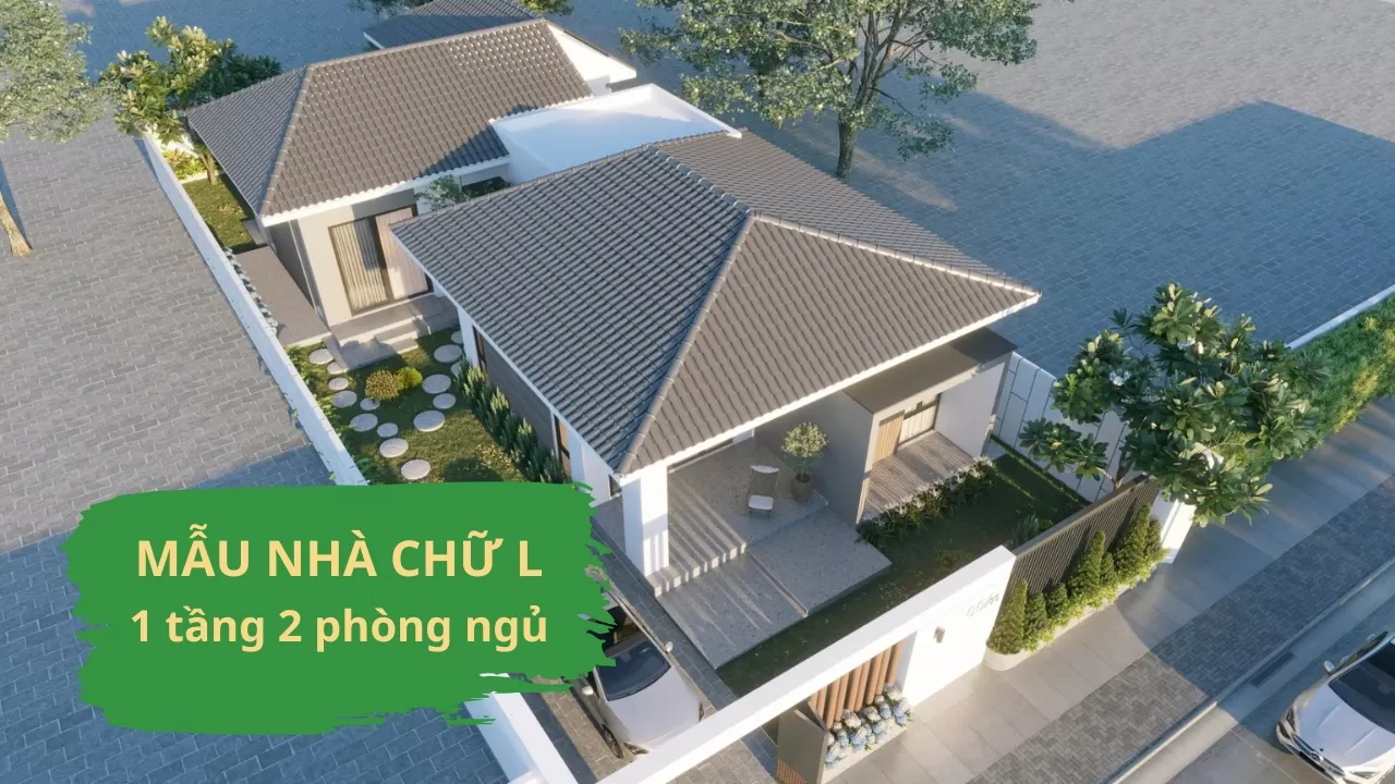 33 Mẫu nhà chữ L 1 tầng 2 phòng ngủ đẹp tiết kiệm chi phí