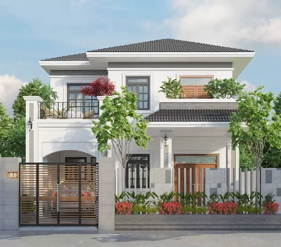 Mẫu nhà ngang 12m sâu 7m