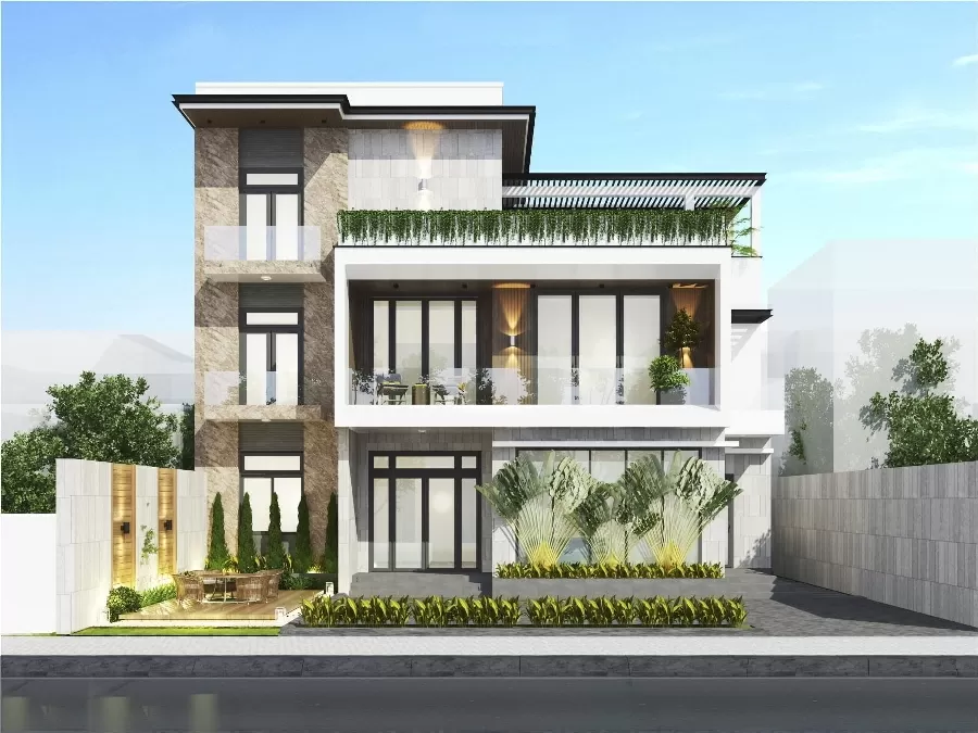 Mẫu nhà ngang 12m sâu 7m