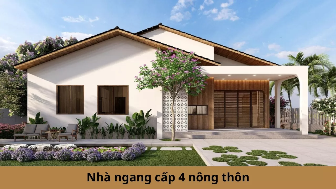 37 Mẫu nhà ngang cấp 4 nông thôn đẹp, xây tiết kiệm chi phí