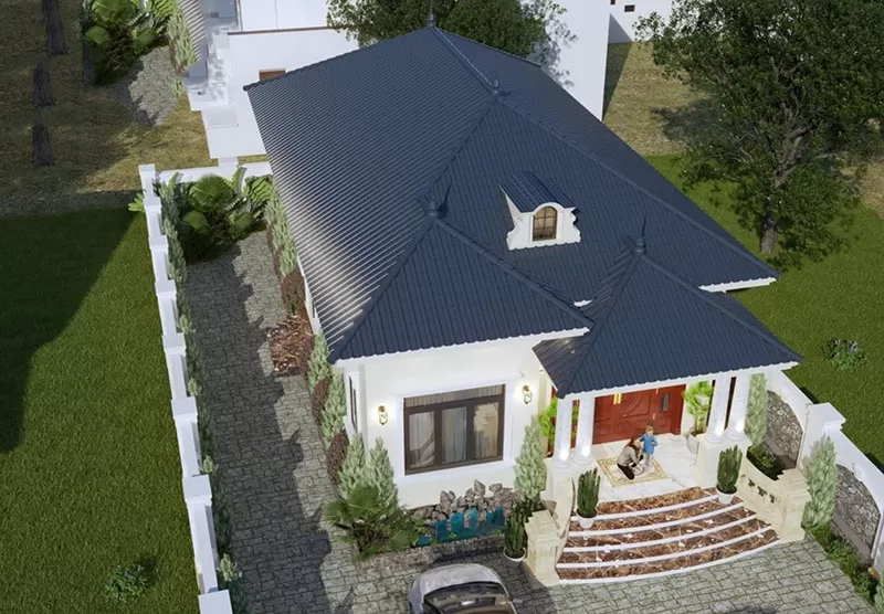 Mẫu nhà ống 1 tầng 2 phòng ngủ diện tích 5×20m