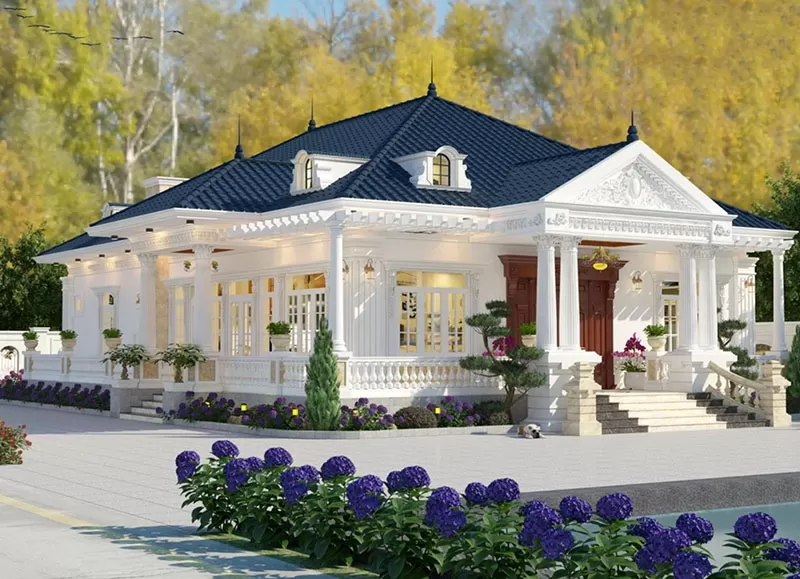 Mẫu nhà mái nhật, phong cách tân cổ điển, đem lại cảm giác thoải mái và dễ chịu.