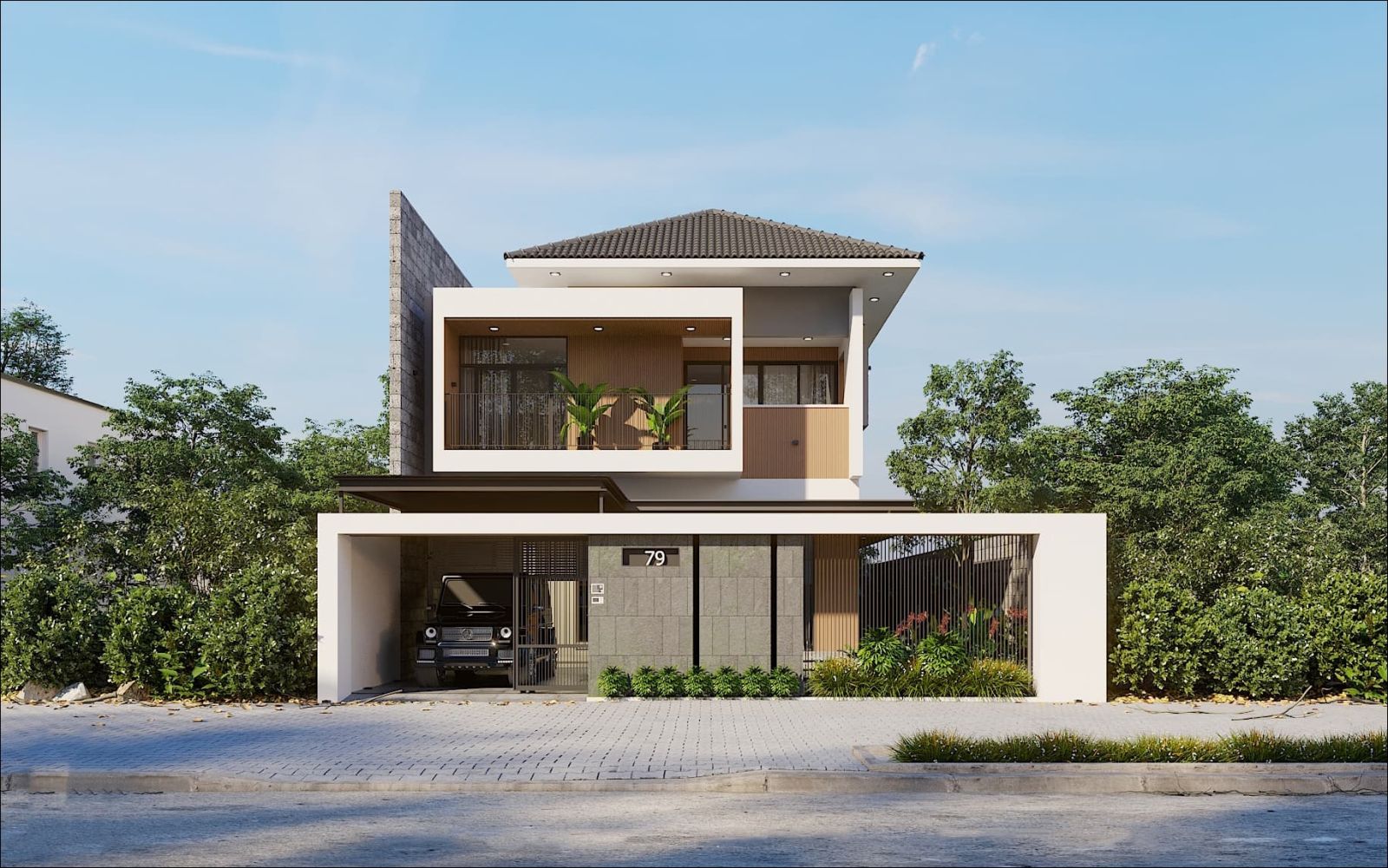 Mẫu thiết kế nhà mặt tiền 8m sâu 5m hiện đại