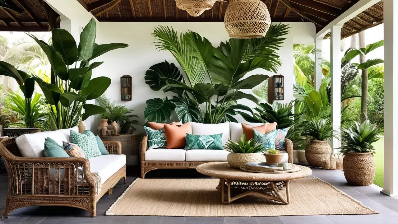 Phong cách nhiệt đới mang lại cảm giác gần gũi và thư giãn.