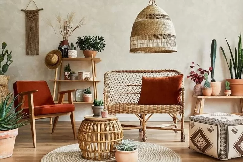 Gỗ và mây luôn được ưu tiên trong thiết kế theo phong cách Tropical.