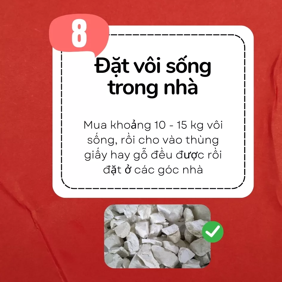 Đặt vôi sống trong nhà