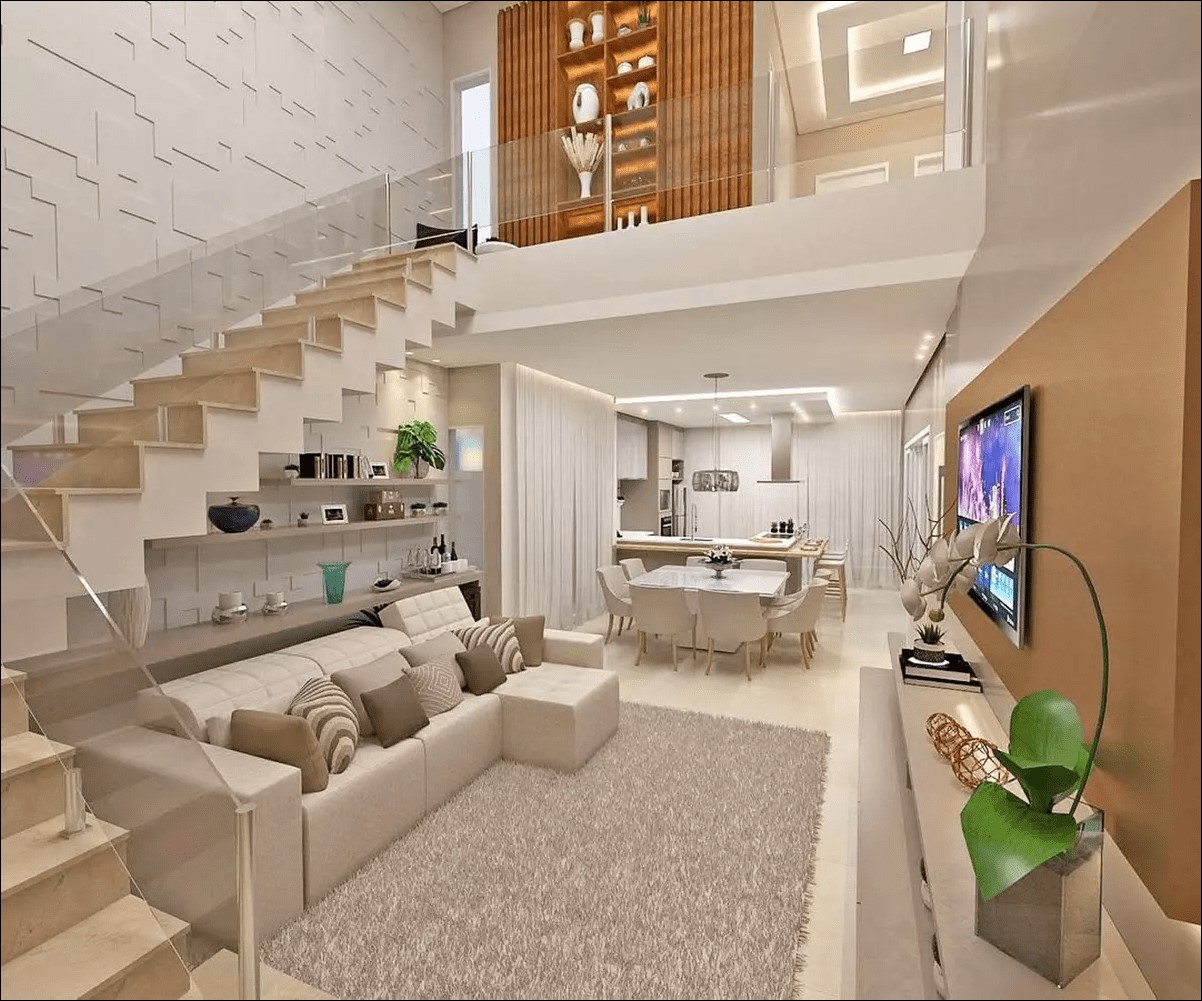 Cầu thang thẳng đơn giản